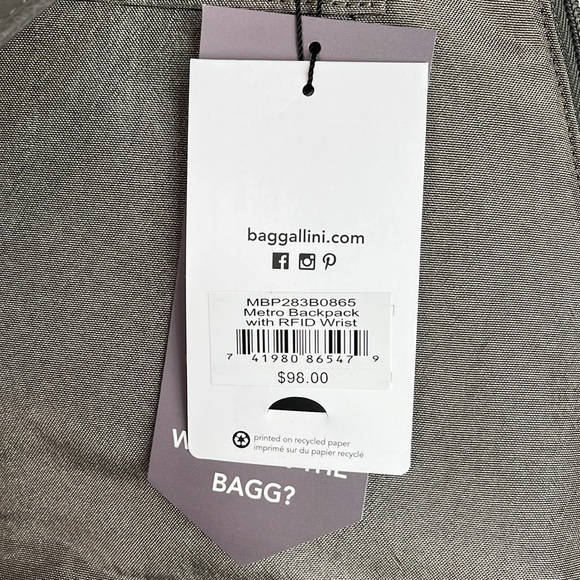 BAGGALLINI Metro Backpack With RFID Phone Wristlet STERLING SHIMMER NWT main image 10